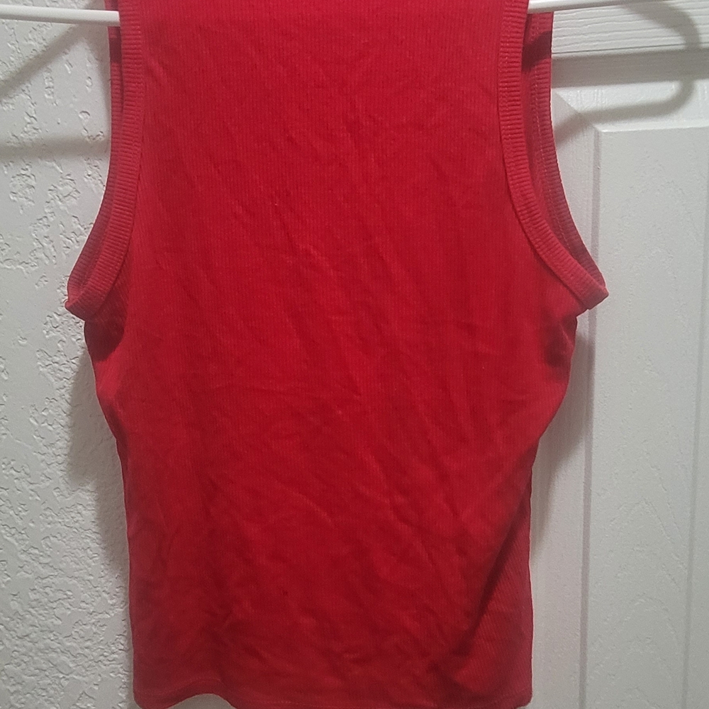 Elegant Red Sleeveless Tank Top